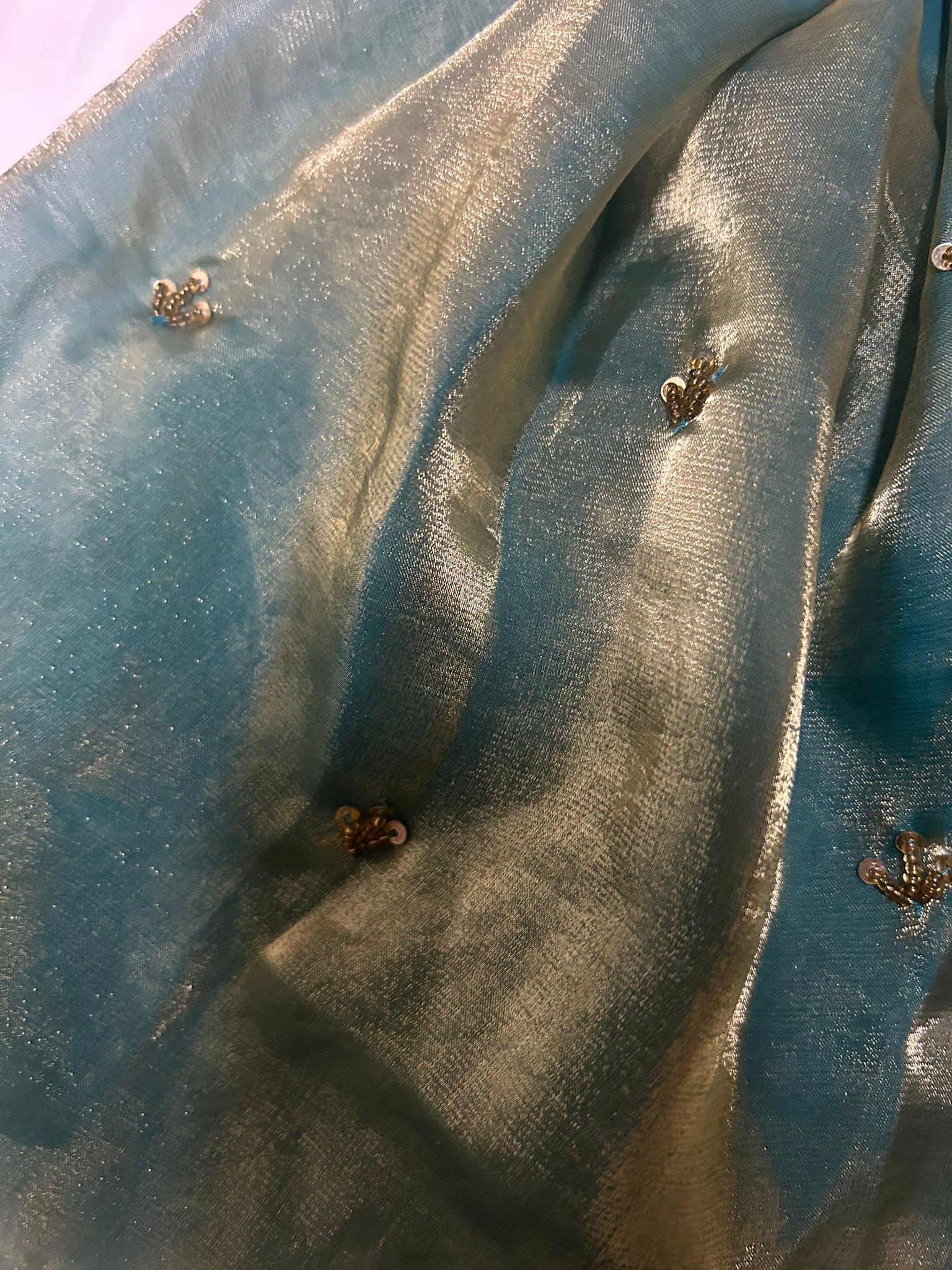 Sea Green Shimmer Bow Dress