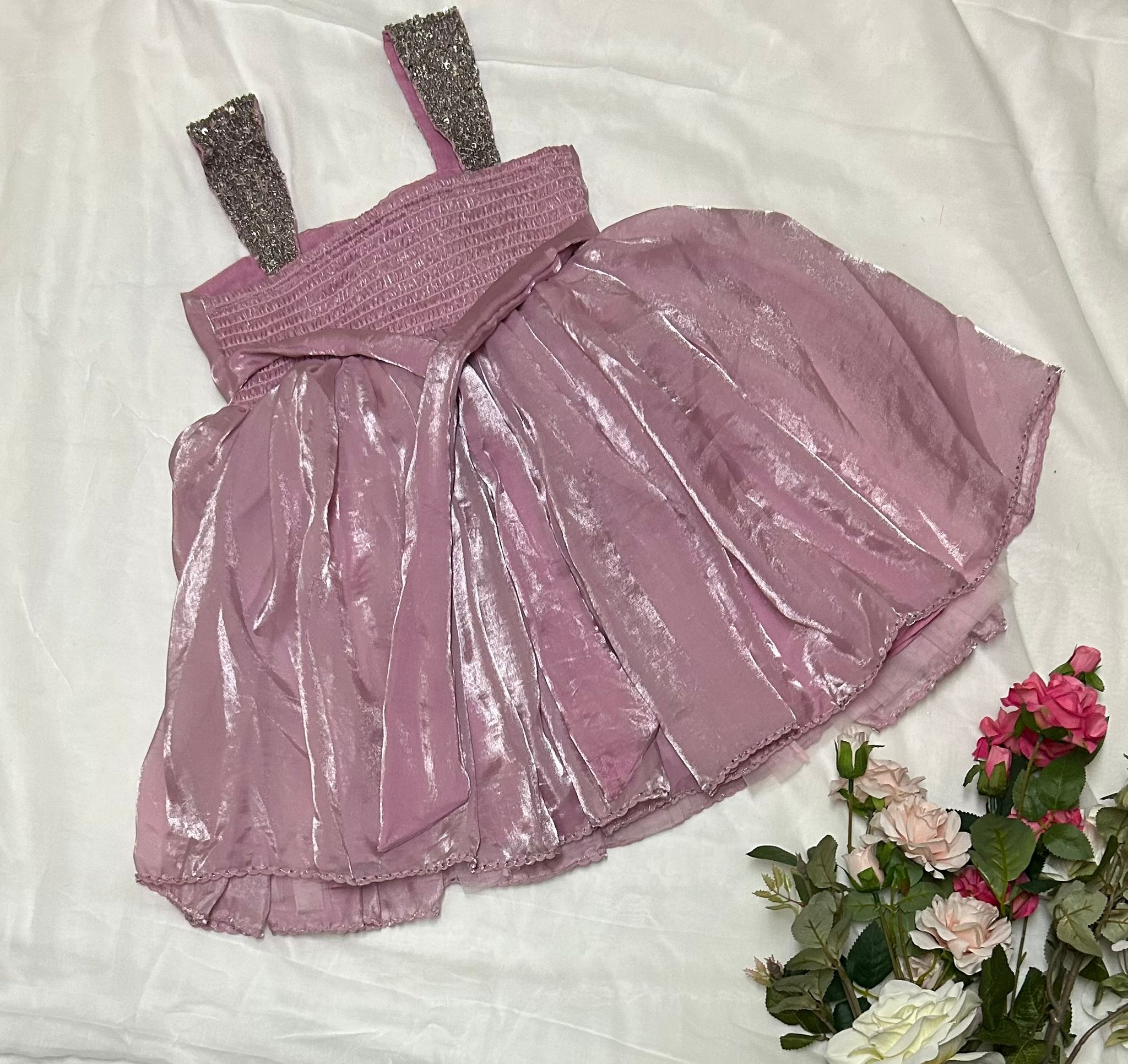 Lavender Glitter Strap Dress