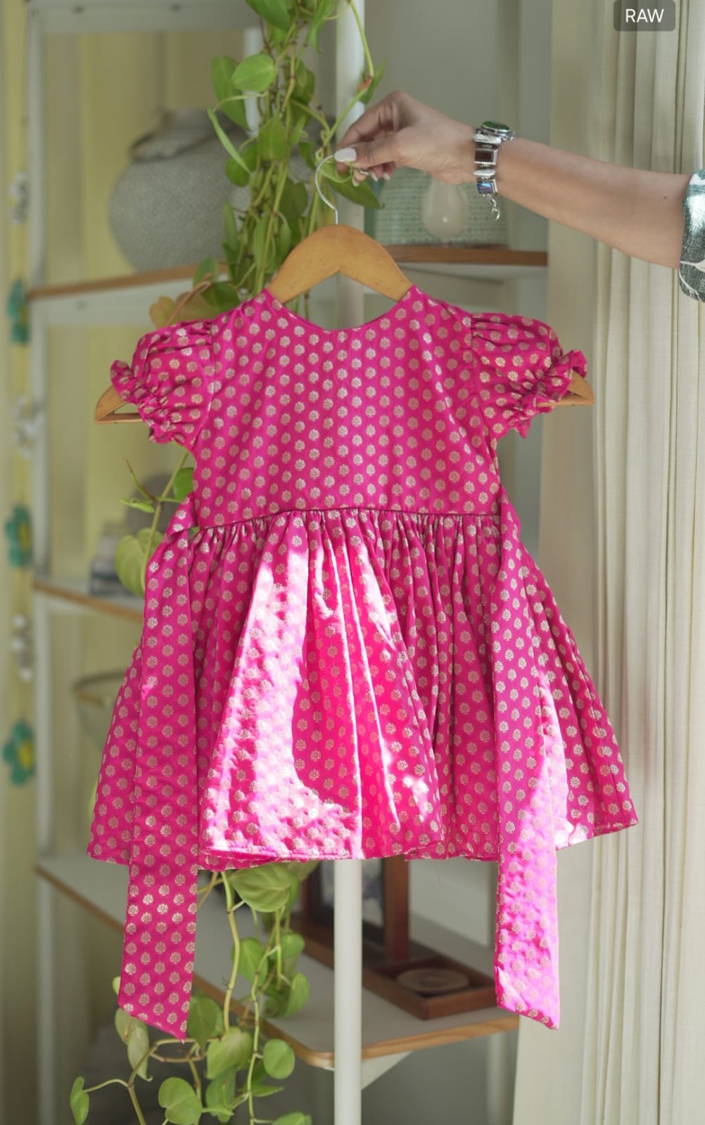 Royal Fuchsia Brocade Dress