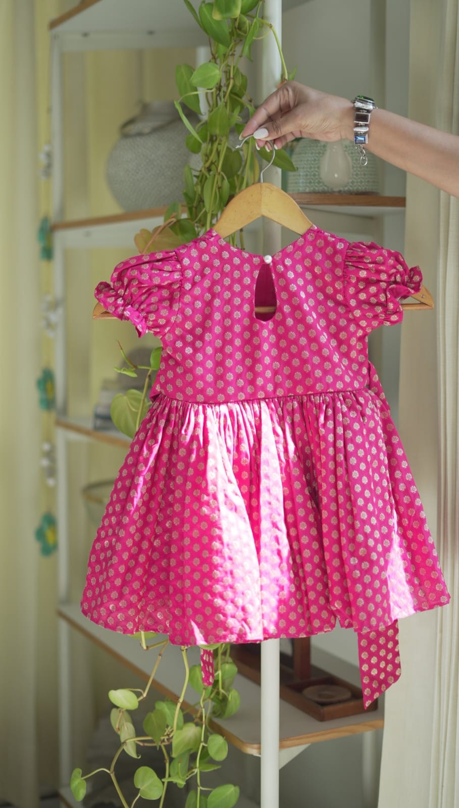 Royal Fuchsia Brocade Dress