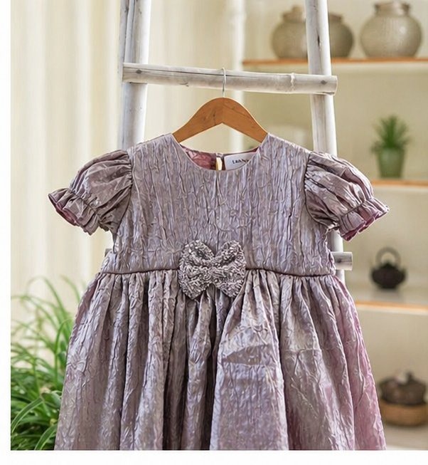 Mauve Metallic Crush Dress