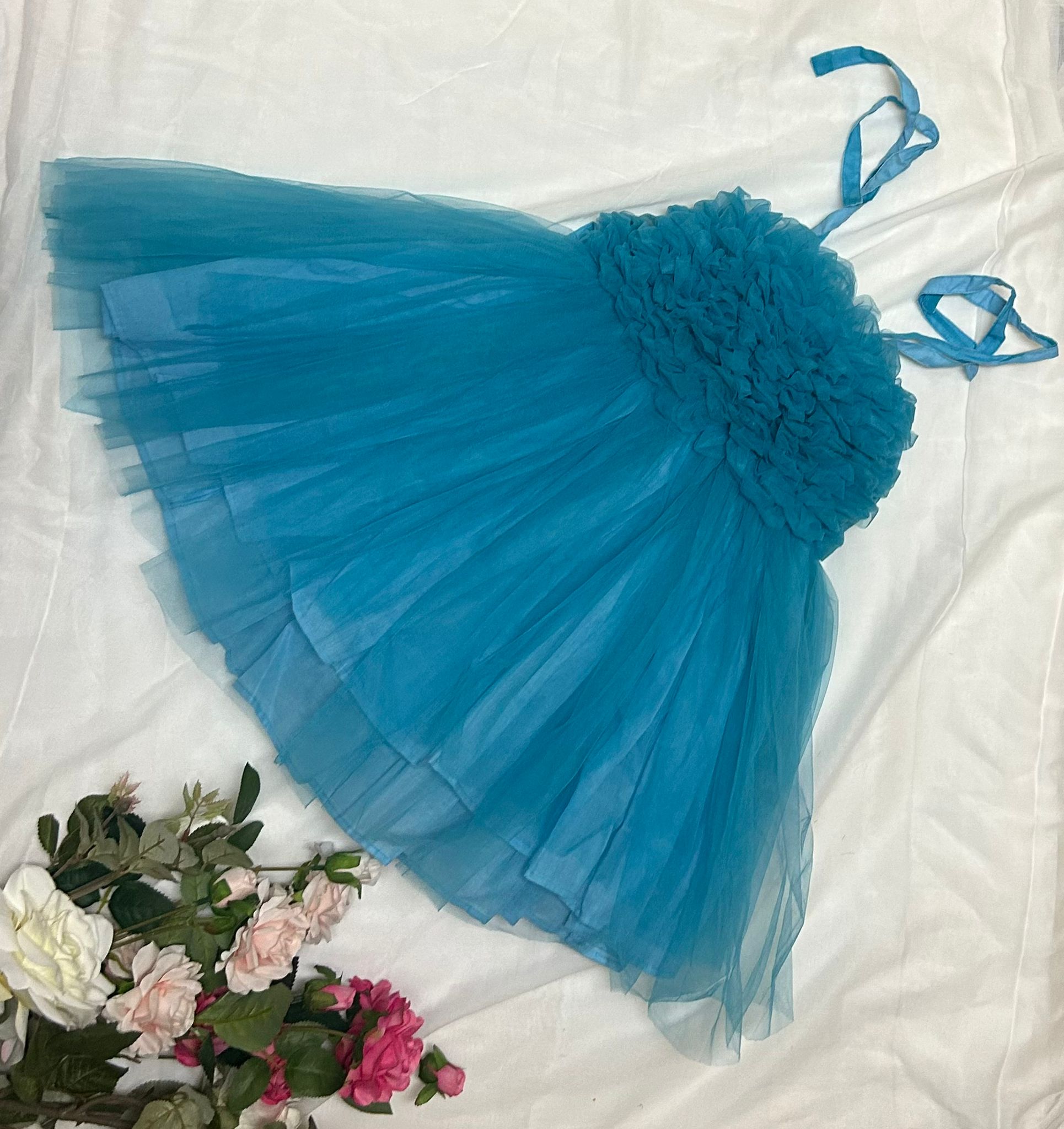 Aqua Ruffle Tutu Dress