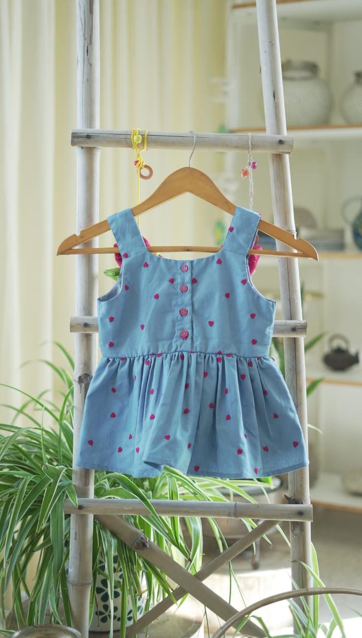 Denim Blue Hearts Dress