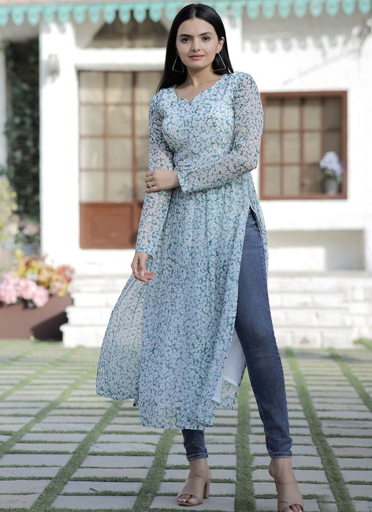 LONG SIDE CUT KURTI